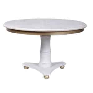 DANN FOLEY LIFESTYLE WHITE ROUND DINING TABLE