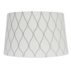WHITE AND SILVER STUD DRUM SHADE