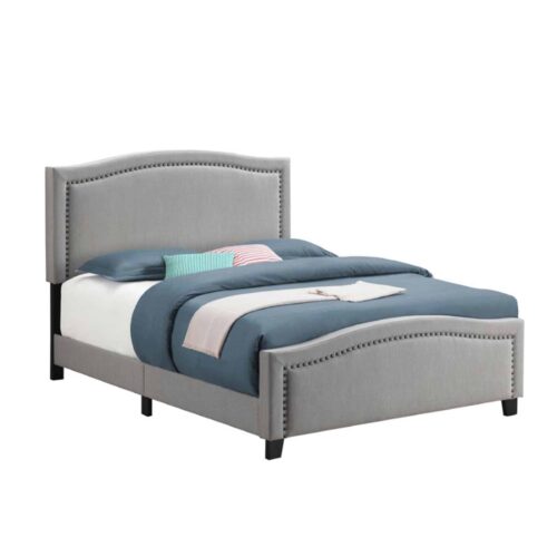 HAMDEN EASTERN KING UPHOLSTERED PANEL BED, MINERAL