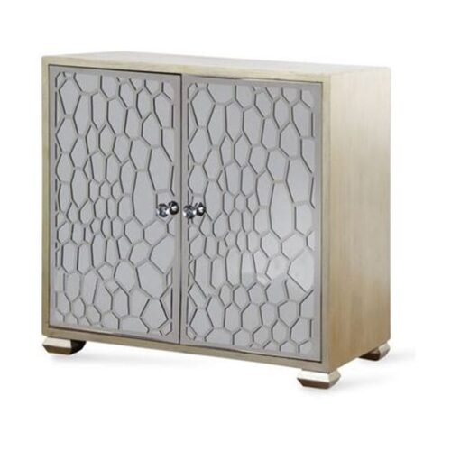 HONEYCOMB MIRRORED TWO DOOR CABINET