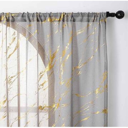 SUTUO HOME MARBLE SHEER CURTAINS, 2 PANEL SET, 52×96
