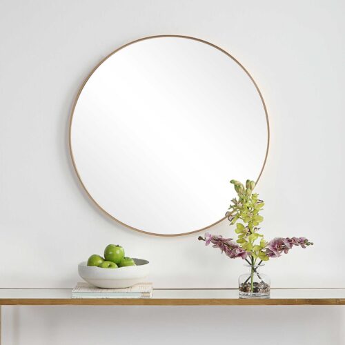 24″ ROUND MIRROR, GOLD