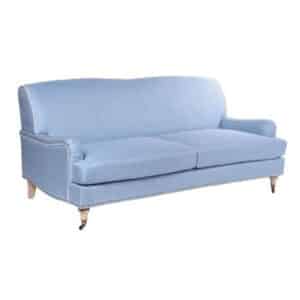 BABY BLUE SOFA ON CASTERS