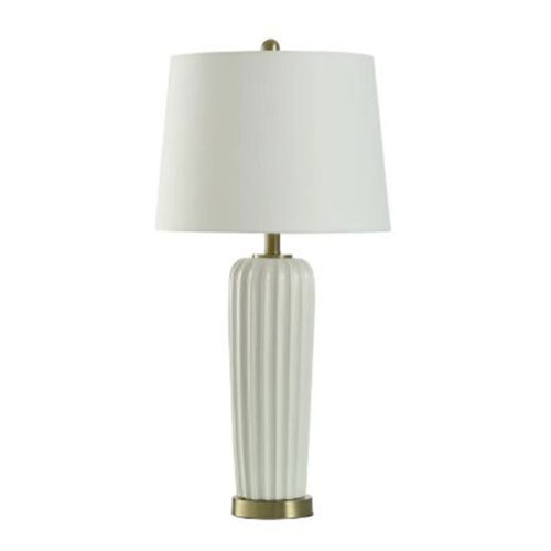 PURE WHITE CERAMIC TABLE LAMP