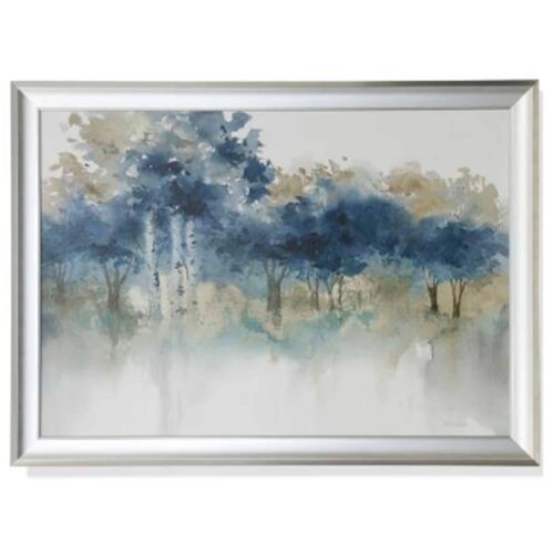 BLUE TREES TEXTURED FRAMED PRINT