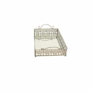 19″ SILVER  GLAM METAL TRAY