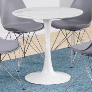 ARKELL 30″ ROUND PEDESTAL DINING TABLE, WHITE
