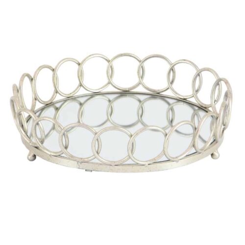 17″ ROUND METAL GLASS TRAY