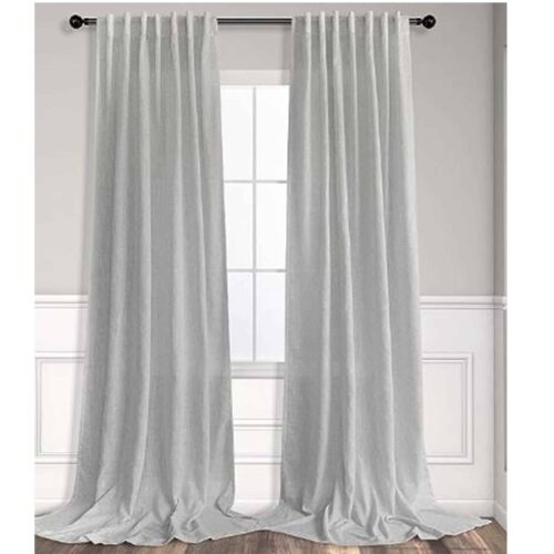 PITALK LONG GRAY CURTAIN PANEL PAIR