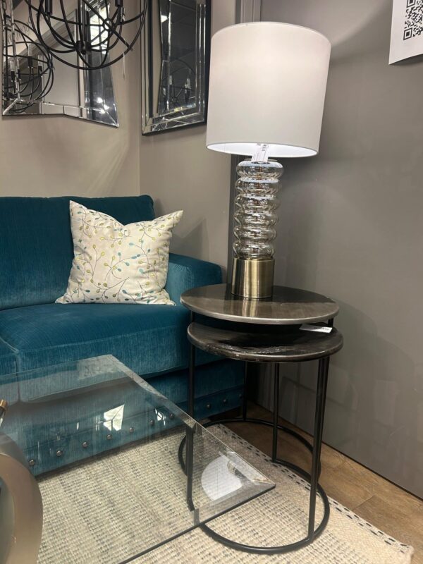 METAL SET OF 2 ROUND SIDE TABLES - Image 2