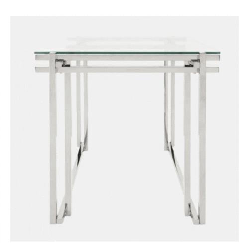 24″ SIDE TABLE, SILVER