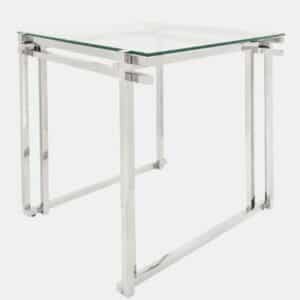 24″ SIDE TABLE, SILVER