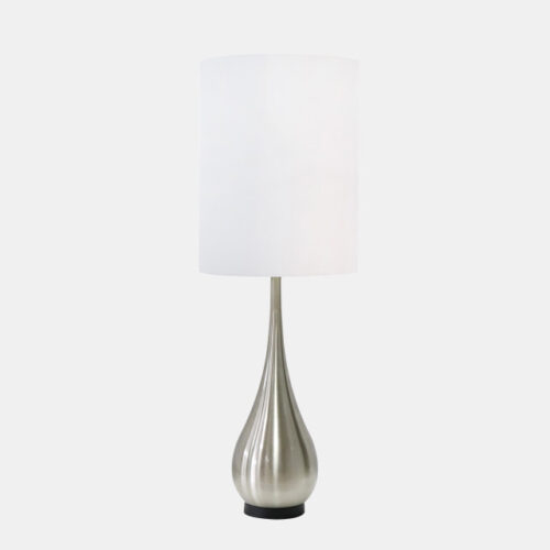 40″ TEARDROP TABLE LAMP, SILVER