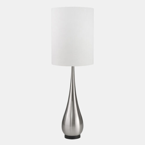 33″ TEARDROP TABLE LAMP, SILVER