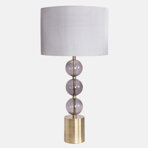 31″ TRIPLE SPHERE TABLE LAMP, SMOKE