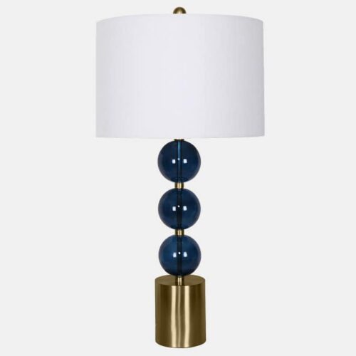 31″ TRIPLE SPHERE TABLE LAMP, NAVY