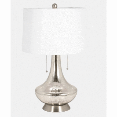 27″ GLASS TABLE LAMP, CHAMPAGNE