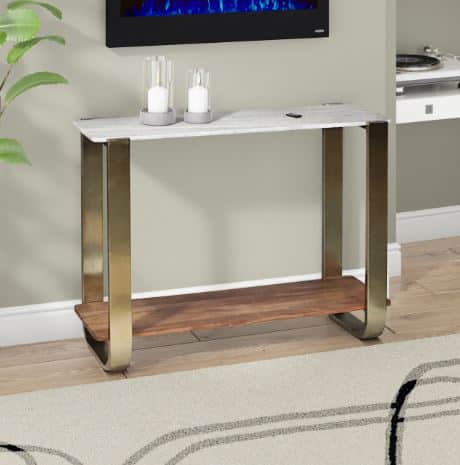 31″ MARBLE TOP CONSOLE, GOLD KD