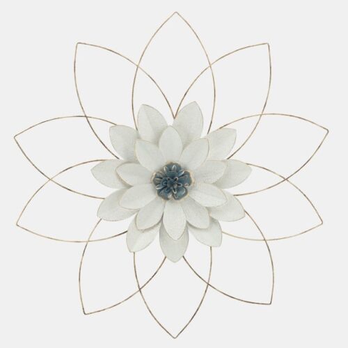 25″ WALL FLOWER, WHITE AND BLUE