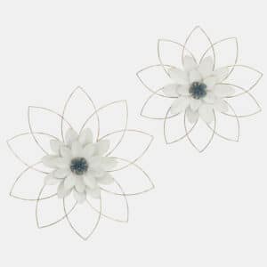 25″ WALL FLOWER, WHITE AND BLUE
