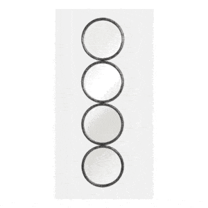 48″ 4-MIRRORED CIRCLES, BLACK