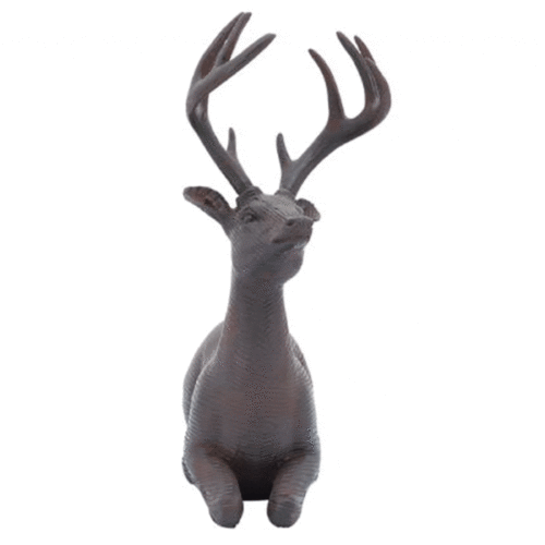 11″ LAYING DOWN REINDEER DECO, BROWN