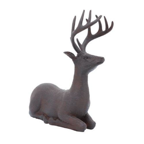 11″ LAYING DOWN REINDEER DECO, BROWN