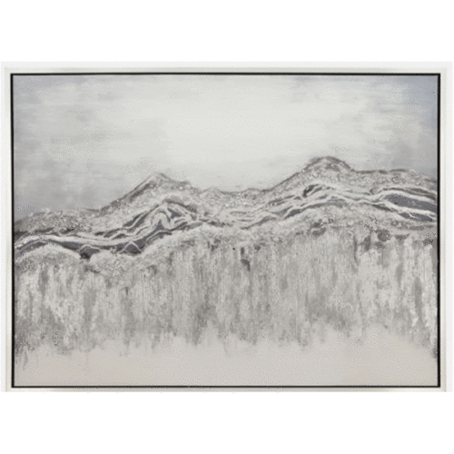 HAND PAINTED MOUNTAIN CANVAS PRINT, GRAY