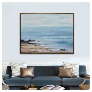 OCEAN HAND PAINTED CANVAS, BLUE