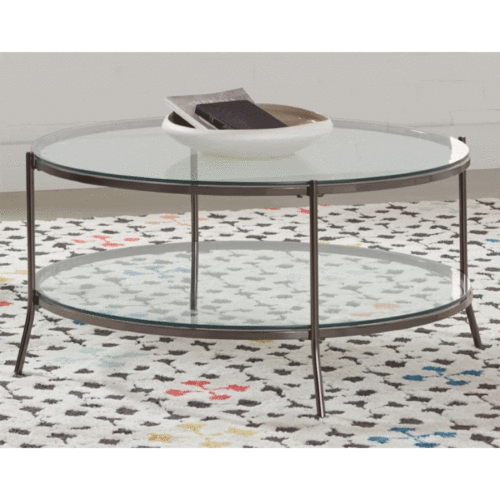 LAURIE GLASS TOP COFFEE TABLE