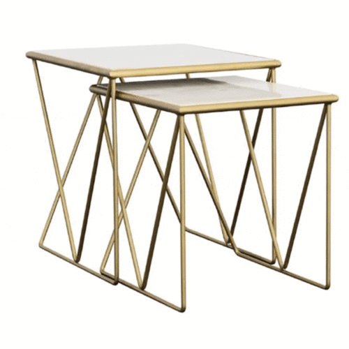 BETTE 2 PC MARBLE TOP NESTING TABLE