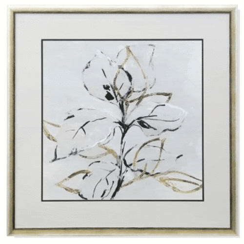 LEAVES FRAMED PRINT UNDER GLASS I