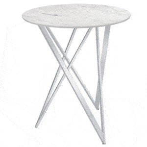 BEXTER FAUX MARBLE ROUND TOP BAR TABLE