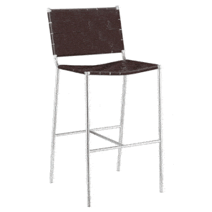 ADELAIDE UPHOLSTERED BAR STOOL WITH OPEN BACK BROWN AND CHROME