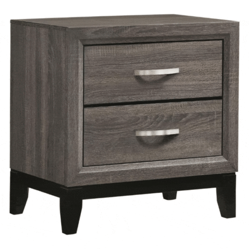 WATSON 2 DRAWER NIGHTSTAND GREY OAK AND BLACK