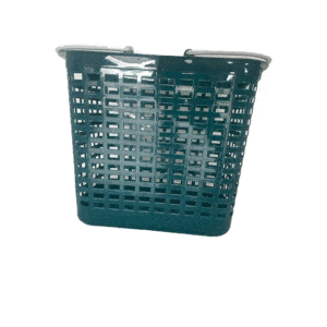 TALL BASKET WITH HANDLES, TEAL