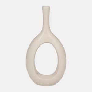 12″ CURVED OPEN CUT OUT VASE, COTTON