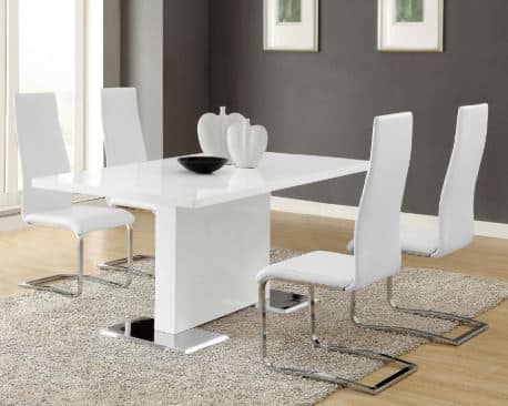 MONTCLAIR UPHOLSTERED HIGH BACK CHAIR,  WHITE, SET OF 4