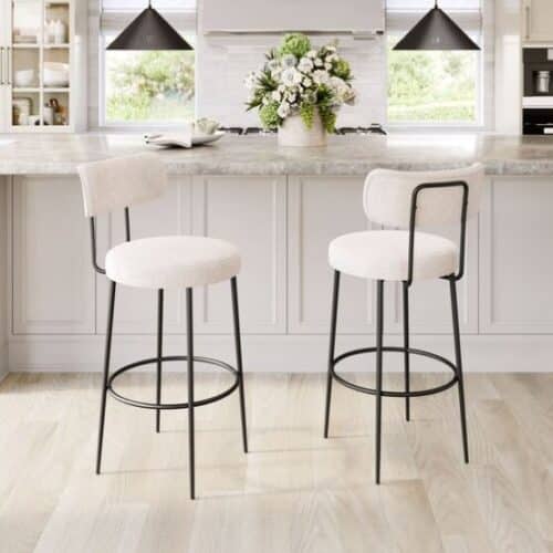 BLANCA COUNTER STOOL, IVORY, SET OF 2