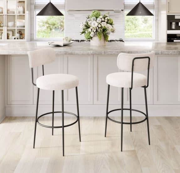 BLANCA COUNTER STOOL, IVORY, SET OF 2 - Image 2