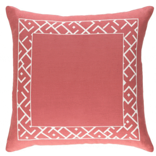 ETHIOPIA PILLOW WITH DOWN INSERT, BRICK RED