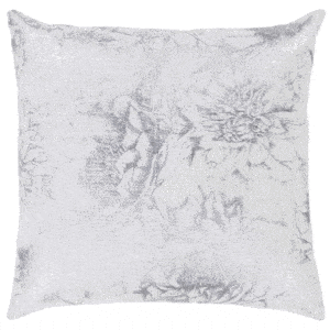 CRESCENT OFFWHITE AND SILVER FLORAL DOWN FILL PILLOW