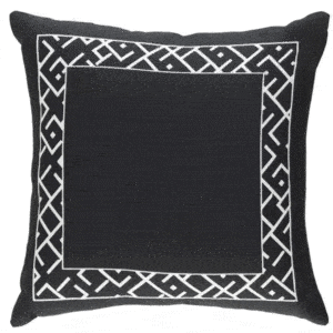 ETHIOPIA PILLOW WITH DOWN INSERT, BLACK