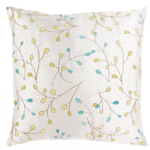 BLOSSOM II PILLOW WITH DOWN INSERT, OFF WHITE