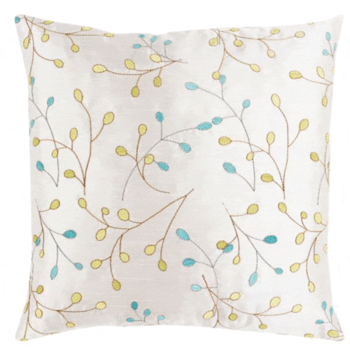 BLOSSOM II PILLOW WITH DOWN INSERT, OFF WHITE