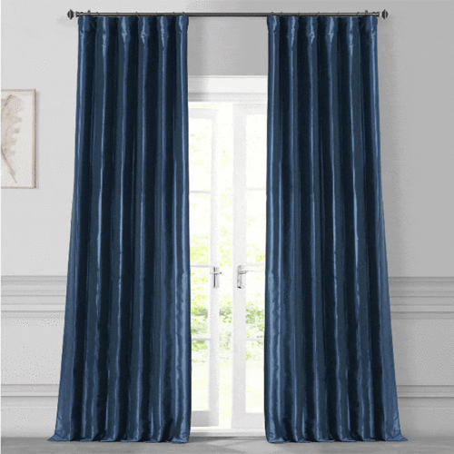 FUTURE BLUE FAUX SILK BLACKOUT DRAPERY PANELS