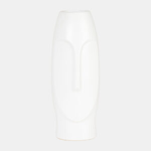 14″ FACE VASE, WHITE