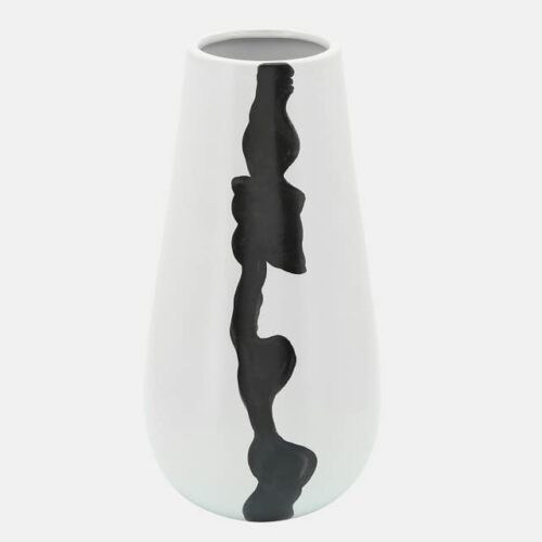 12″  WHITE CERAMIC MODERN VASE