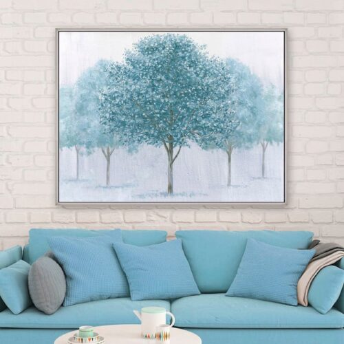 HANDPAINTED TREE CANVAS, GREEN