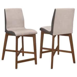 LOGAN FABRIC UPHOLSTERED COUNTER CHAIR GREY SET OF 2